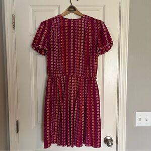 Elegant Vintage Burgundy Patterned Dress